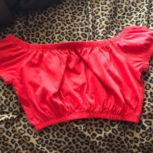 Red Scrunched Crop top